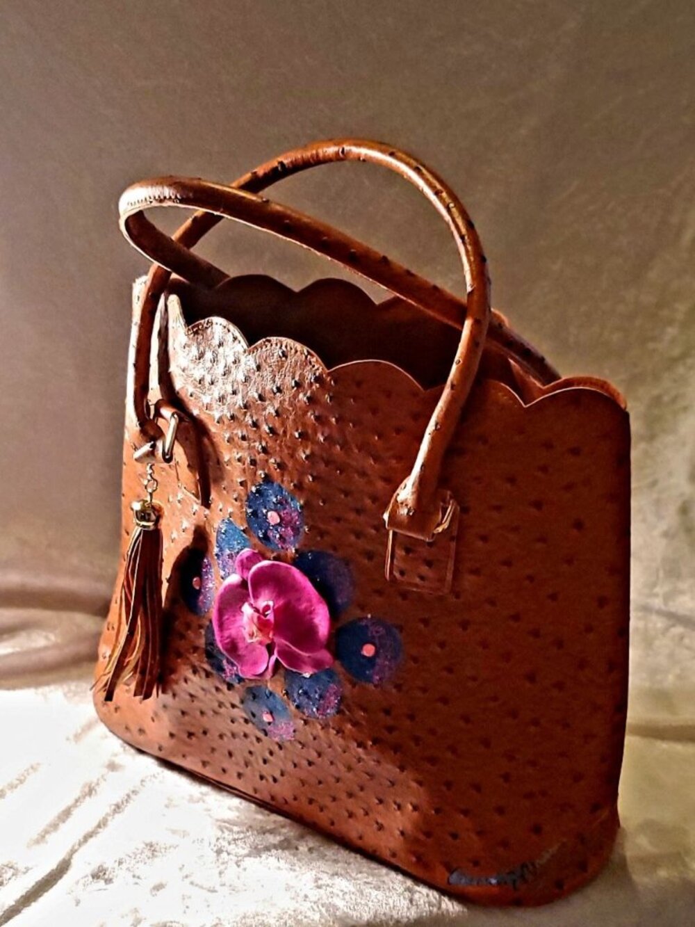 Orchid Ostrich Purse